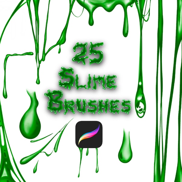 Liquid Brush set,  Art Tool, Droplet Brushes, Procreate Brushes, Guide Brushes, Procreate Stamps, Brushes for Procreate, Slime Brush