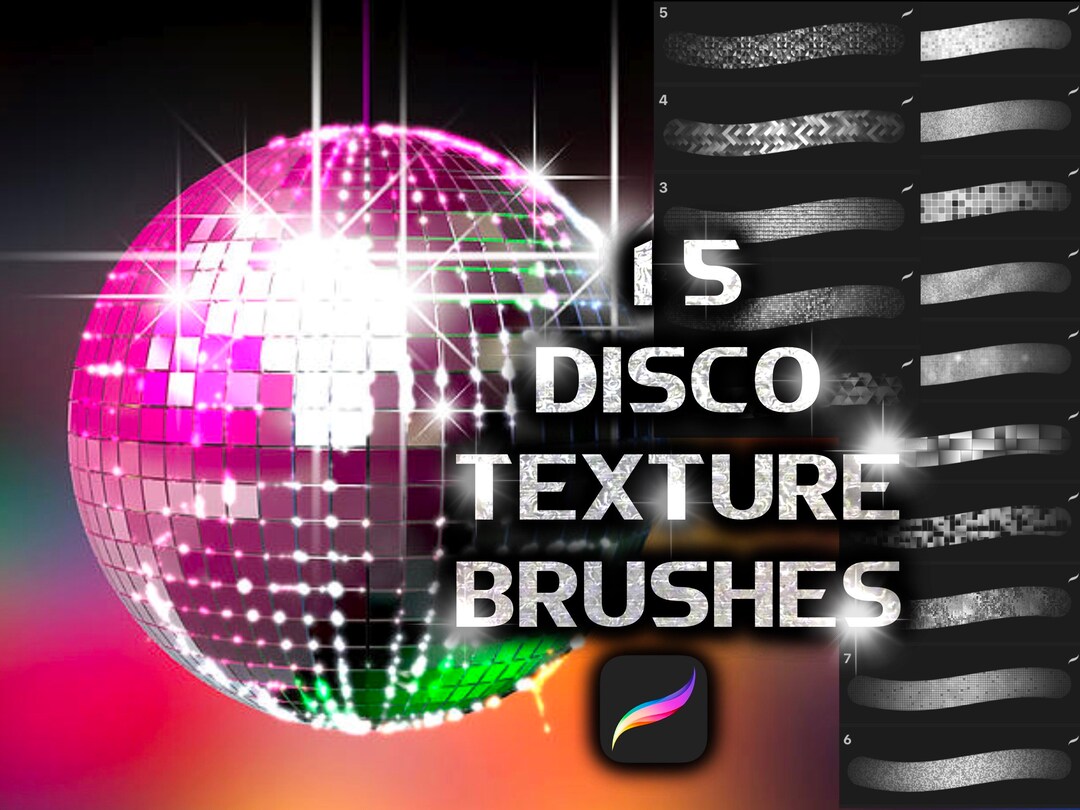 Disco Brush Set, Procreate Texture Brushes, Texture Brush, Procreate