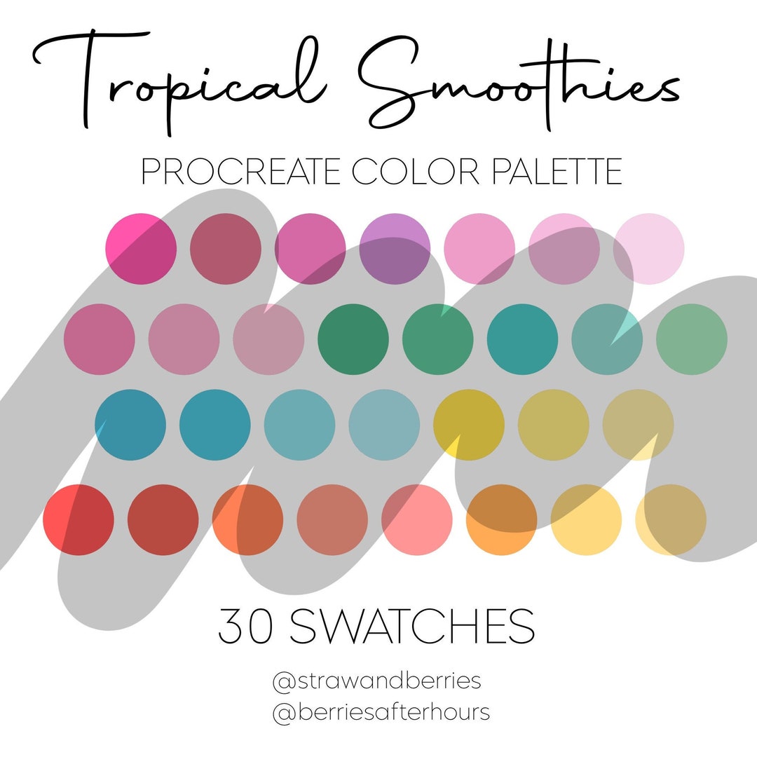 Tropical Palette, Procreate Color Palette, Procreate Palette, Color ...