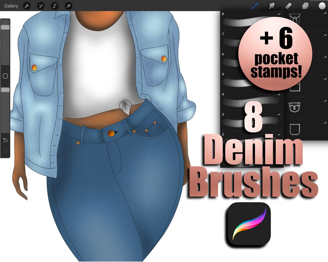 Procreate Denim Brush Set, Jean Texture Brush, Procreate Brushes