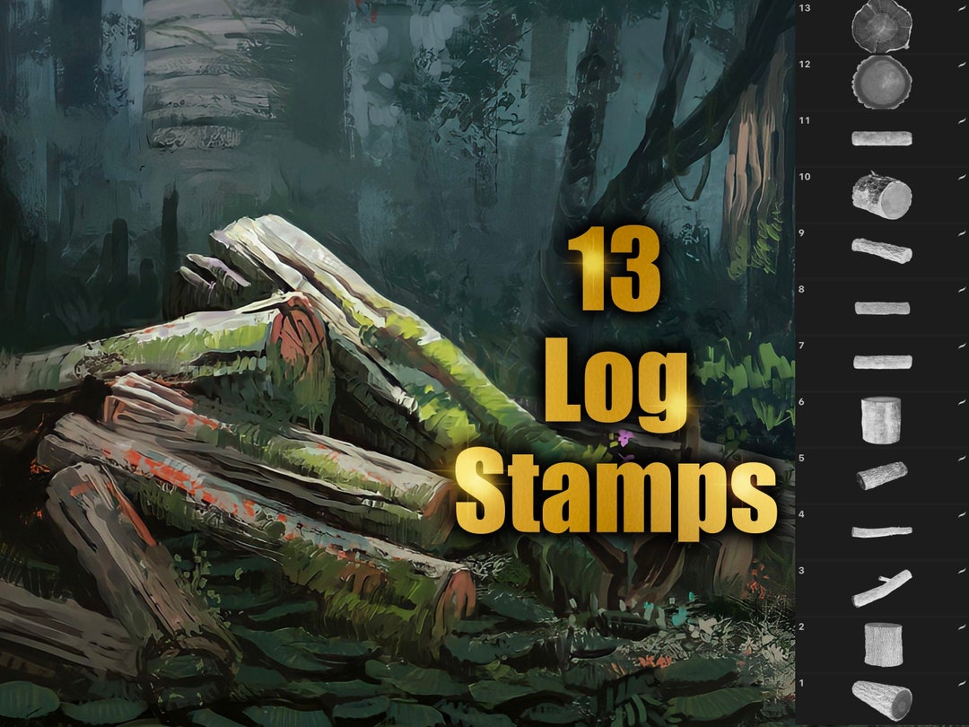 Log Stamps Tree Stamp Procreate Stamps Procreate Brushes Etsy