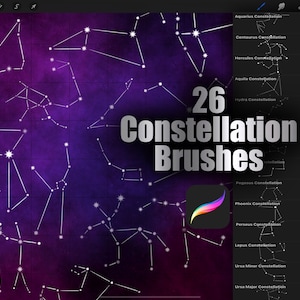 Constellation Brush set, Star Brushes, Galaxy, Planet brushes, Procreate Brushes, Space Brushes, Procreate Stamps , Brushes for Procreate