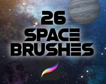 Space Brush set,  Star Brushes, Galaxy Brushes, Planet brushes, Procreate Brushes, Guide Brushes, Procreate Stamps , Brushes for Procreate