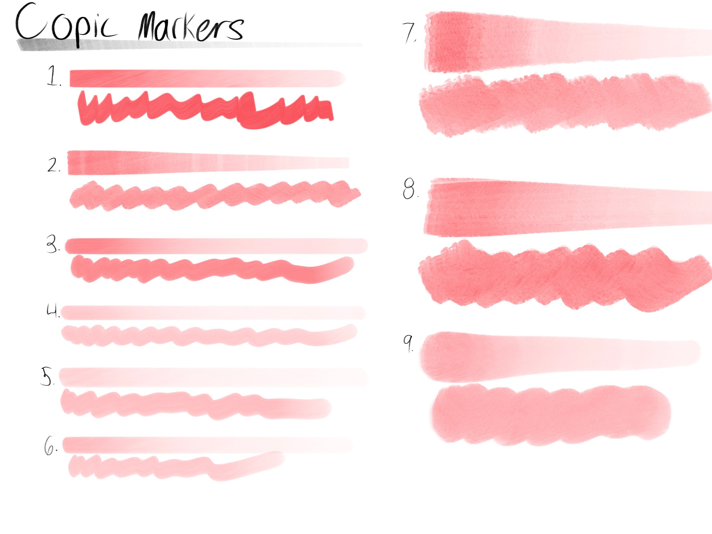 Copic Marker Brush Set Alcohol Marker Digital Brushes Etsy