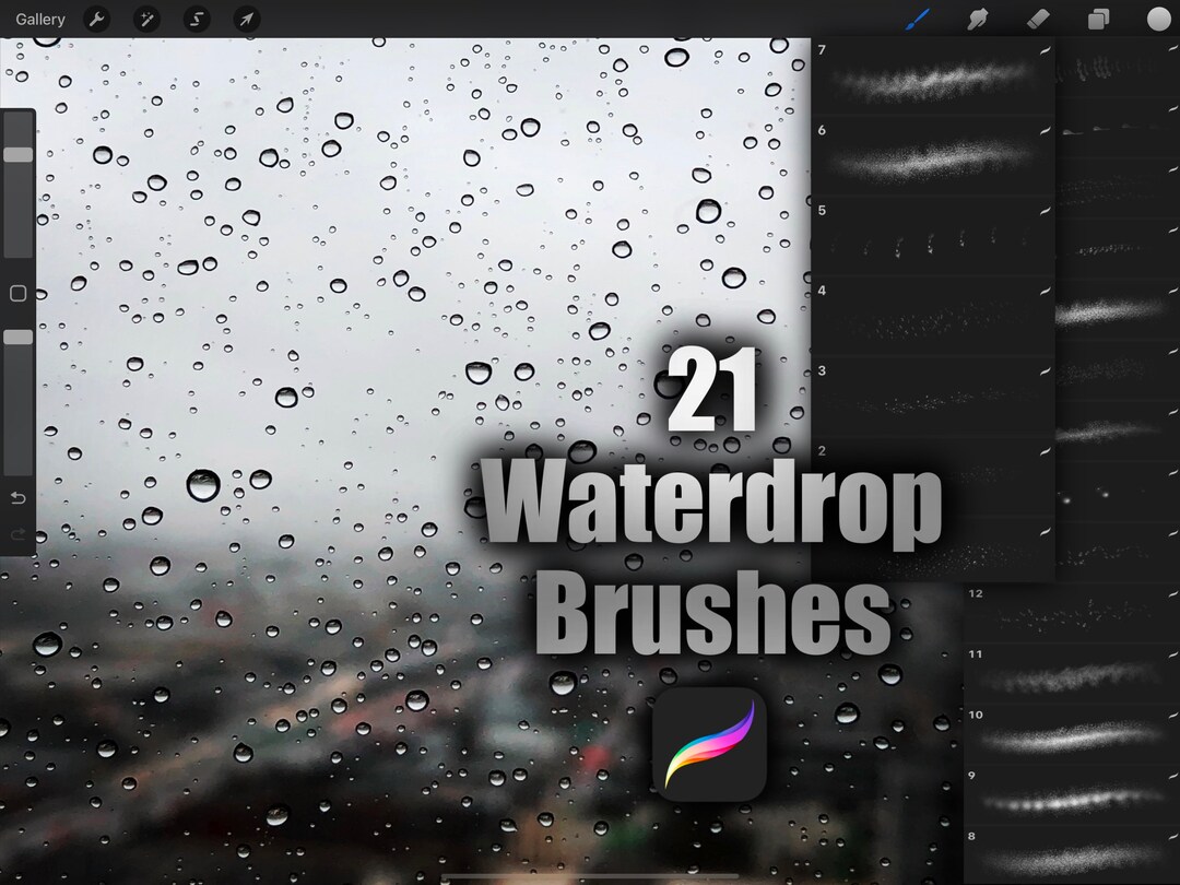 Water Droplet Brush Set, Water Drops Brush, Water Drop Brushes