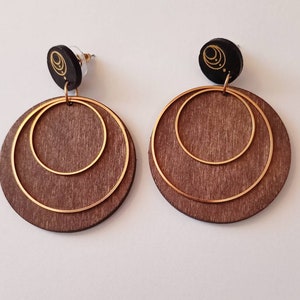 Creoles wood gilded metal