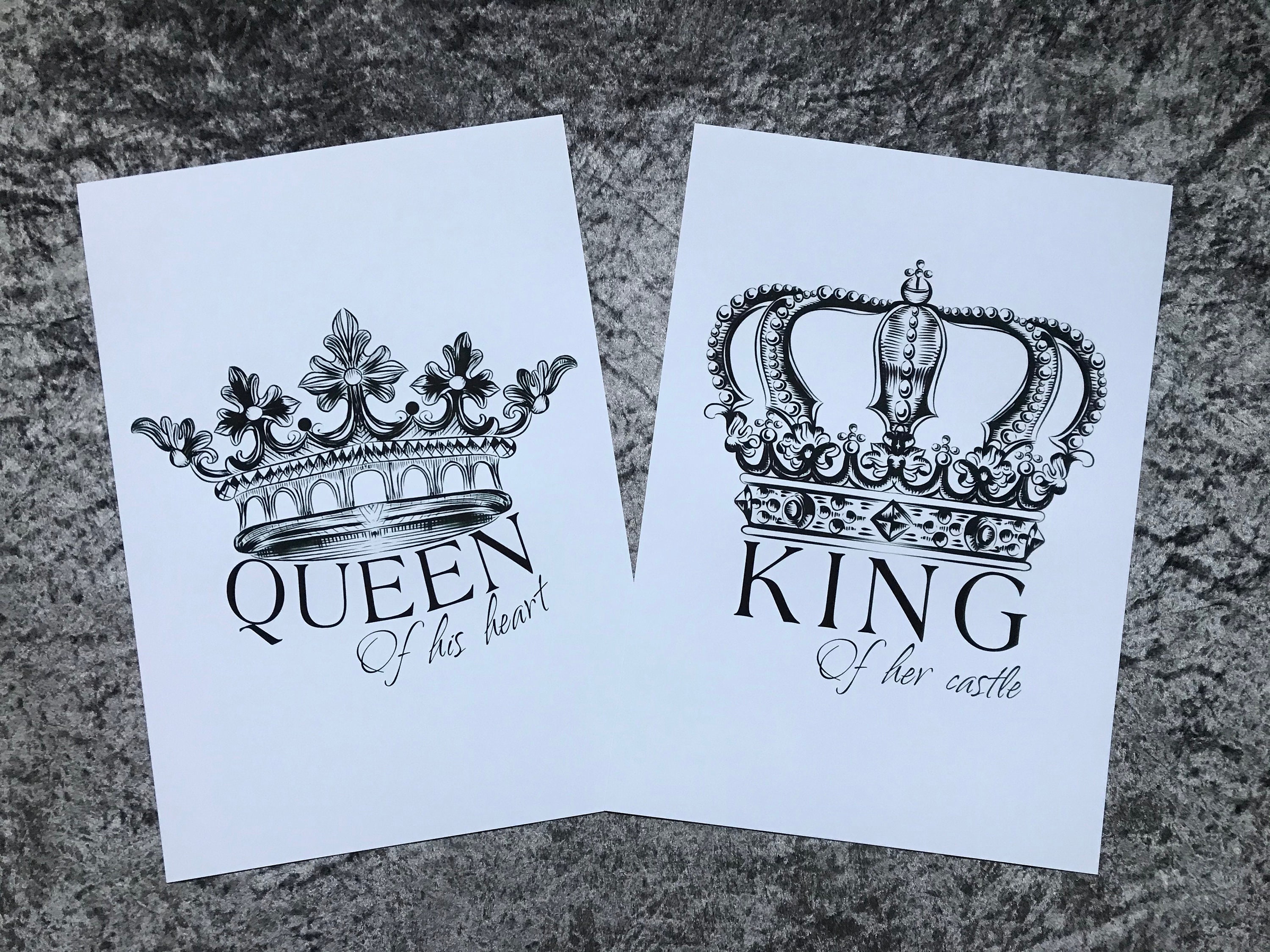 Set of 2 King & Queen Wall Decor Etsy