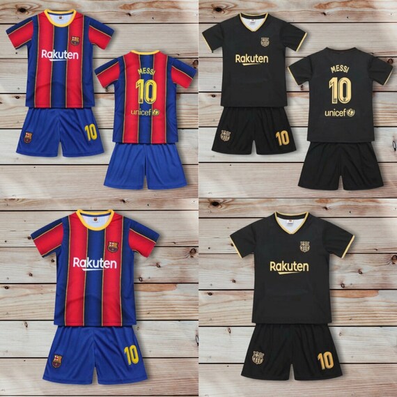KIDS Messi Jersey 10 Barcelona Soccer Kit Set Shorts | Etsy