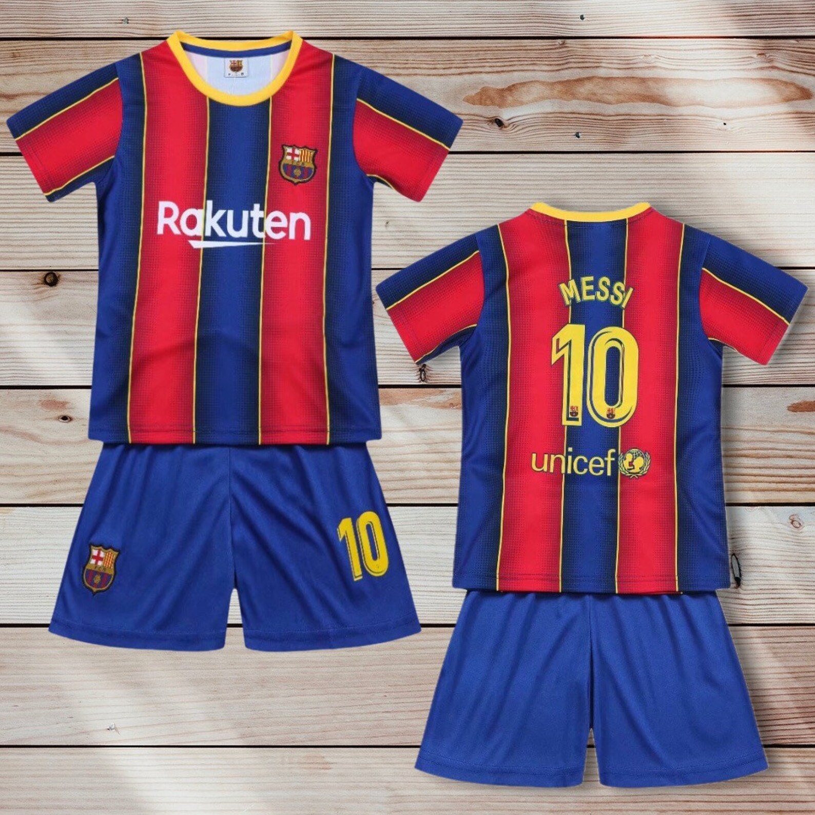 KIDS Messi Jersey 10 Barcelona Soccer Kit Set Shorts Etsy