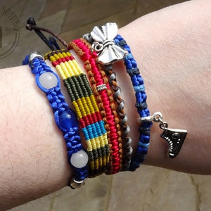 The Doctor, handmade macramé woven friendship bracelet set, unique geeky jewellery
