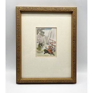 Vintage Chiang Tzu-Ya Defeats Wen Chung Chinese Framed  Print
