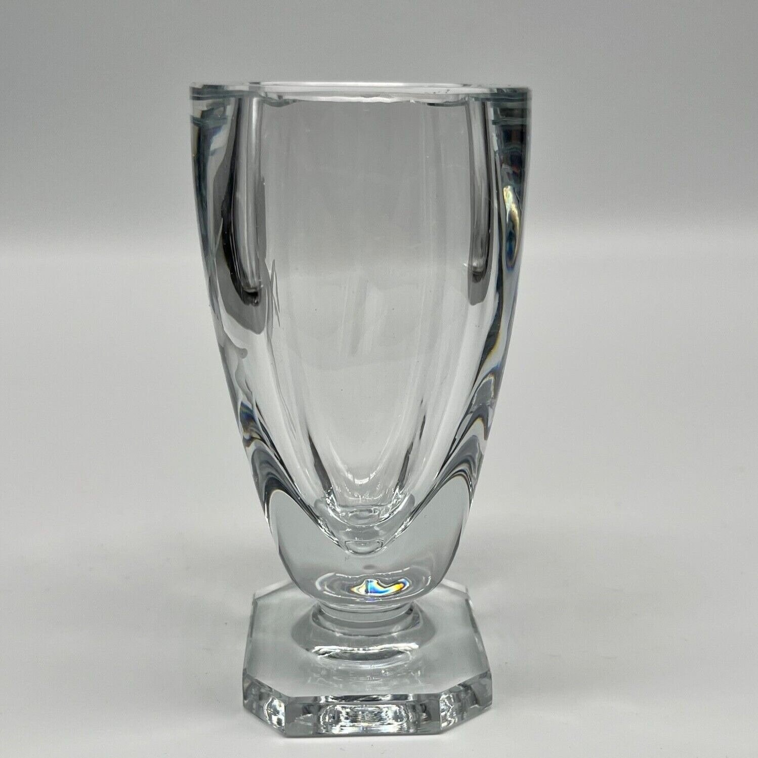 Strombergshyttan Sweden Crystal  Vase、花器 Vintage Strombergshyttan Sweden Crystal Etched Leaping Deer