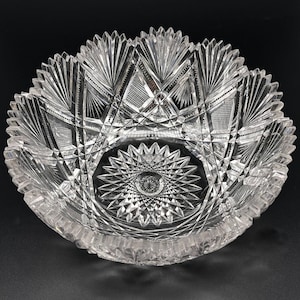 Gorgeous Antique Dorflinger&#39;s ABP Cut Crystal 9 1/4&quot; Bowl Parisian Pattern