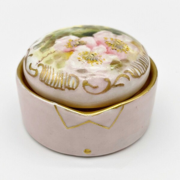 Antique T&V Limoges France Porcelain Hand Painted 1920s Trinket/Jewelry Box