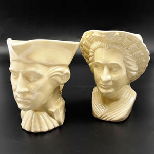 American Pottery George and Martha Washington 1939 World Fair Ceramic Creamers