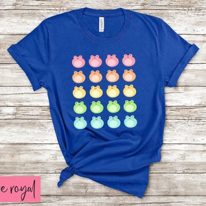 Cute Rainbow Frogs T-Shirt, Cute Kawaii Frog Unisex T-Shirt