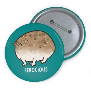 Ferocious Desert Rain Frog, Very Angry Frog Pin Button