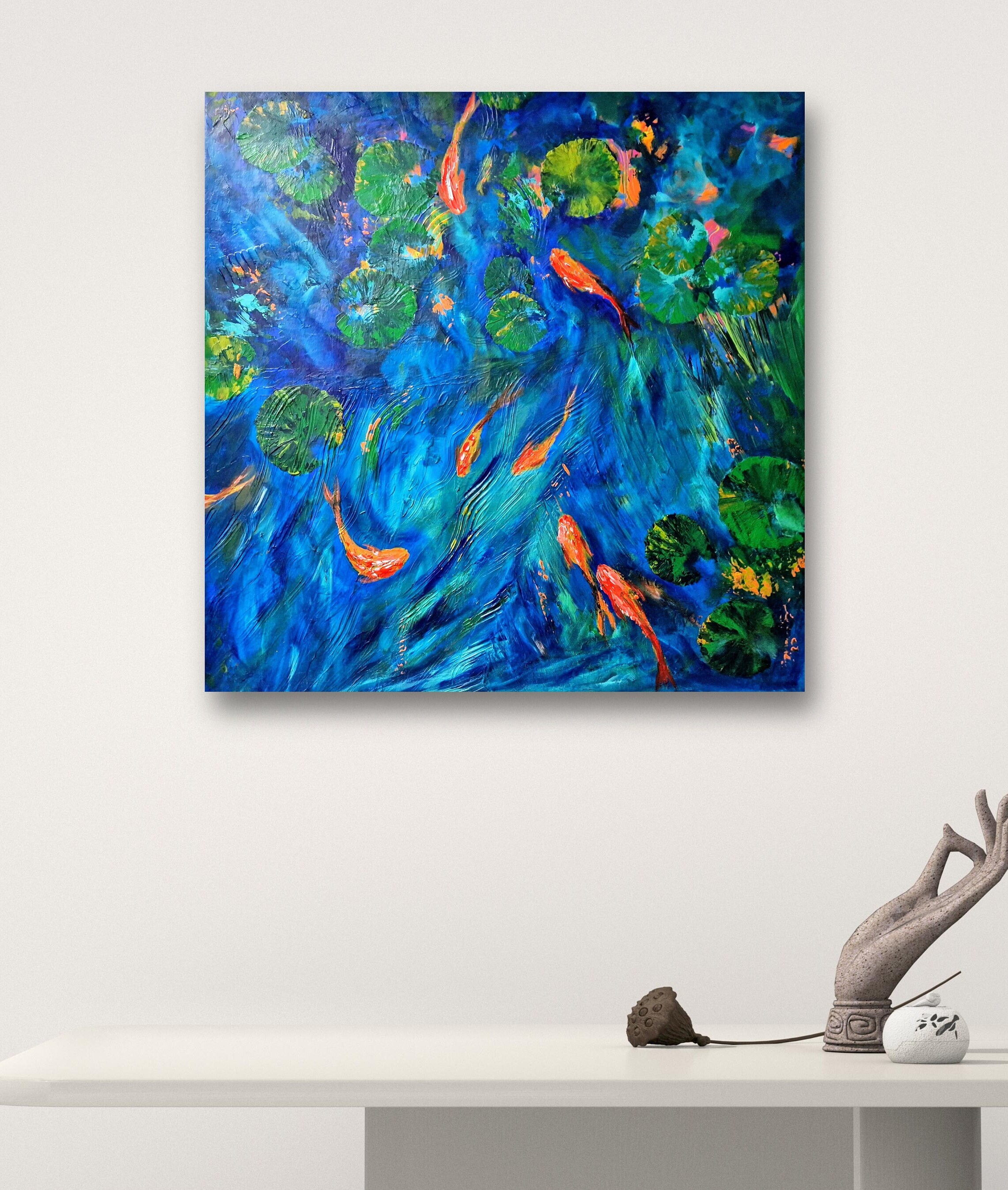 Koi Fish Vase, Wall Decor, Minimalist Decor, Fish Tank Decoration, Old