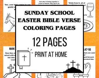 EASTER COLORING PAGES Bible Verse coloring pages Printable religious Jesus risen Sunday school