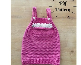 Easy Crochet Baby Dress Pattern, 3-6 Months Baby Dress, Baby Romper Dress, Pink Dress, Crochet Baby Clothes, Handmade Dress