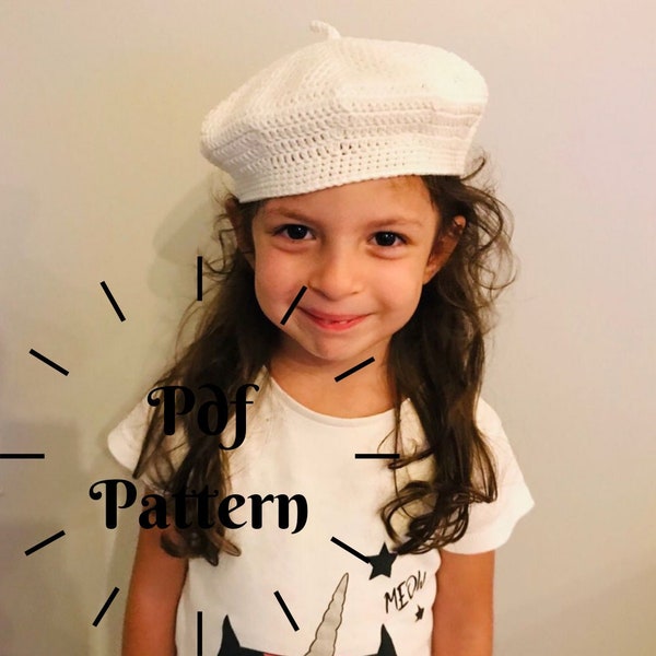 Crochet French Beret Pattern, Easy Crochet Hat, Classic Beret PDF, Baby Hat Pattern, Fall Crochet Hat, Beanie Babies