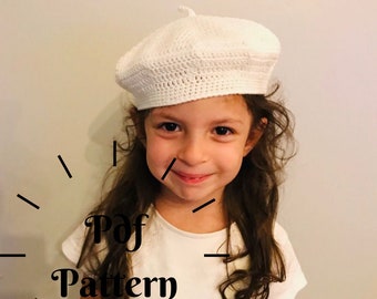 Crochet French Beret Pattern, Easy Crochet Hat, Classic Beret PDF, Baby Hat Pattern, Fall Crochet Hat, Beanie Babies