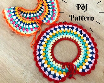 Crochet Granny Stripe Collar Pattern, Peter Pan Collar, Collar Pattern Suitable For All Sizes, Detachable Collar Pattern