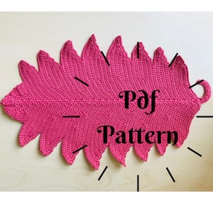 Crochet Leaf Placemat Pattern, Detailed Instructions in English, PDF Doily Pattern, Crochet Leaf Pattern
