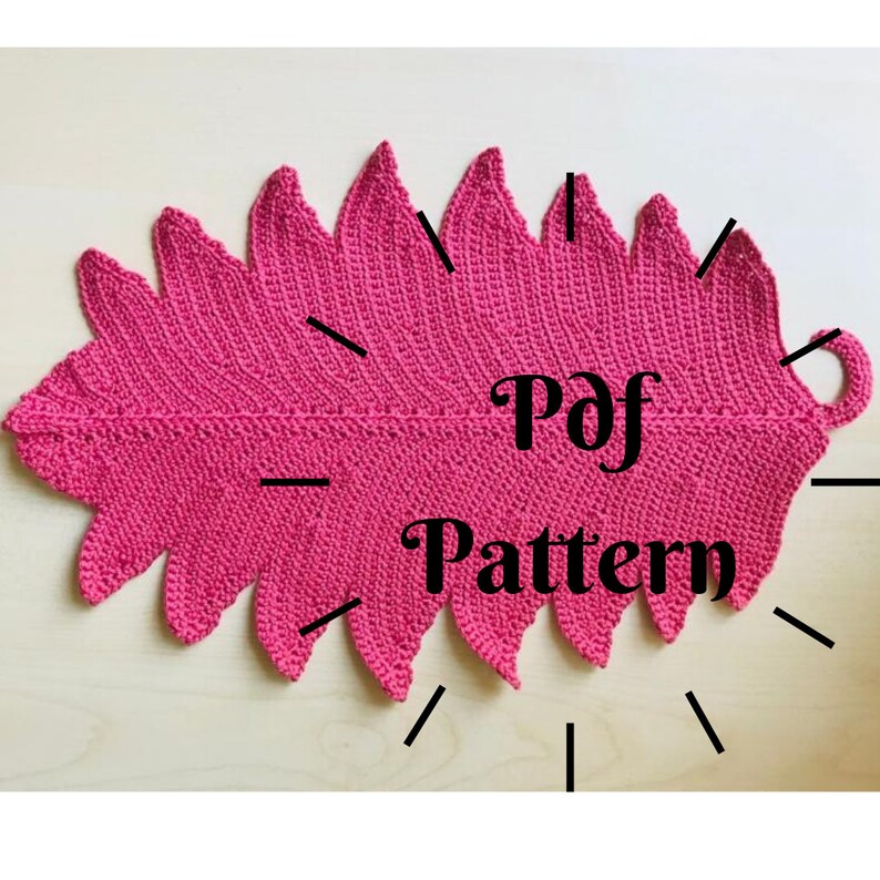 Crochet Leaf Placemat Pattern Detailed Instructions in Etsy