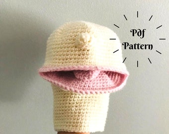 Crochet Breastfeeding Demonstration Puppet Pattern, Education Materials for Midwife, Breastfeeding Teaching Aid, Crochet Open Mouth Model