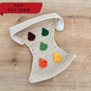 PDFパターン：かぎ針編みの新生児用うんちおむつパターン｜ドゥーラ、助産師、授乳コンサルタントのための5色の健康的な便のデモンストレーションモデル