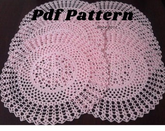Crochet Placemat Pattern, Detailed Instructions in English, PDF Doily Pattern, Easy Crochet Lace, Instant Download, Beginner Crochet Pattern