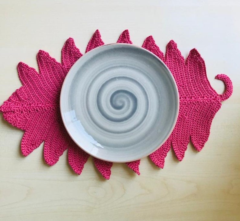 Crochet Leaf Placemat Pattern Detailed Instructions in Etsy