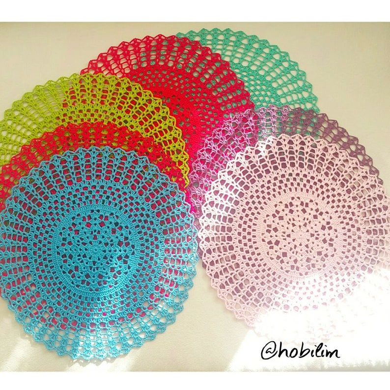Crochet Placemat Pattern Detailed Instructions in English Etsy
