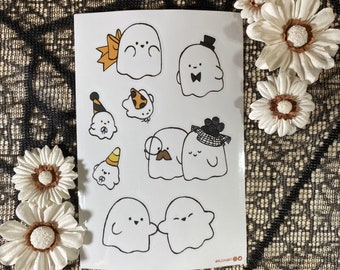 Ghost Family Kiss Cut Sticker Sheet Kawaii Cute Original - Etsy