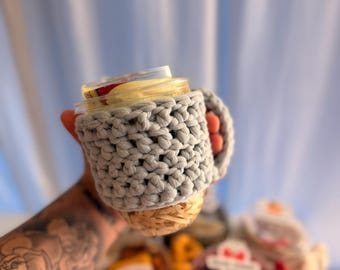 Handmade Crochet Coffee Sleeve Gift Set | Cozy Care Bundle for Coffee Lovers