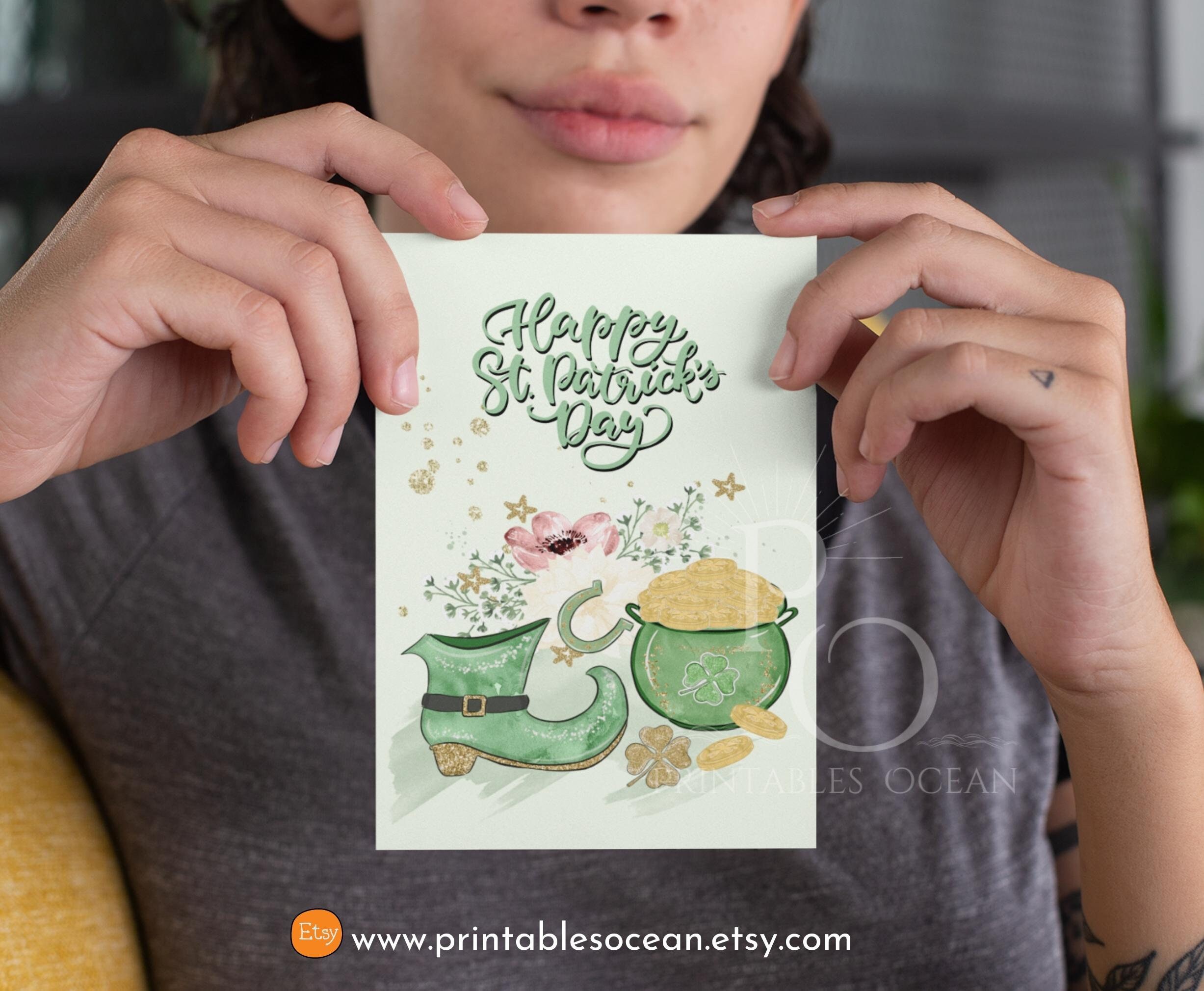 Happy St Patrick's Day Card Printable, Irish St Paddys Day Card, Saint ...
