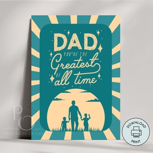 Vatertagskarte, Vater Geburtstagskarte druckbare Vintage Retro Style Last Minute jeder Anlass Karte Instant Download 5 "x7" für Papa Papa