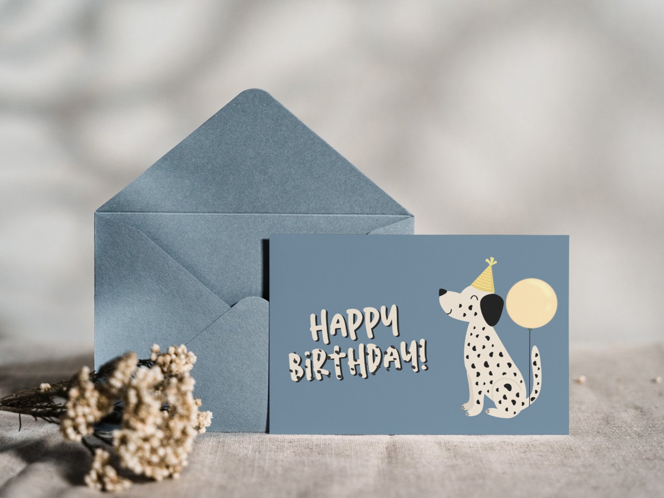 Cute Birthday Card From Dog Printable Instant Download Last Minute 5x7 ...