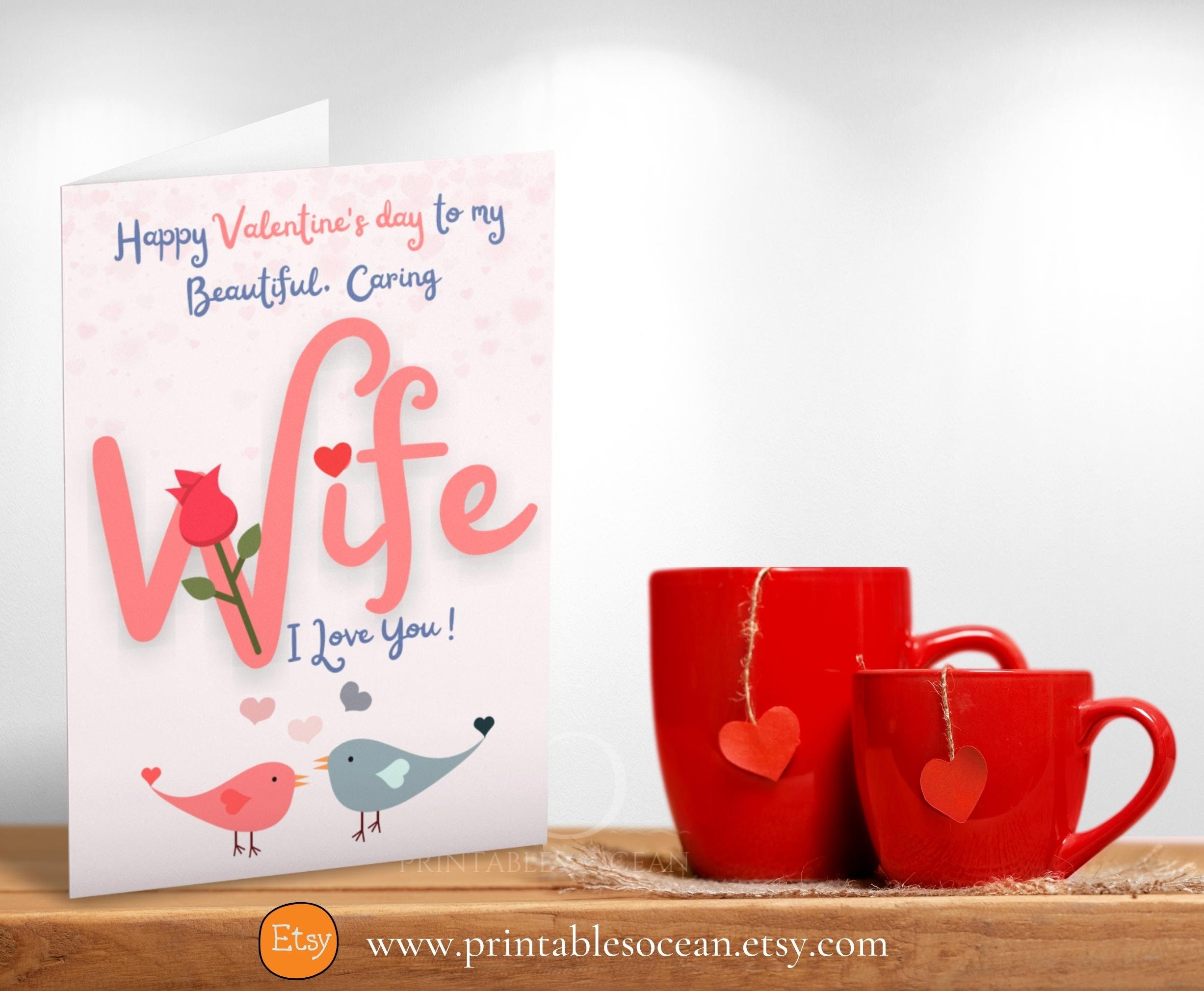 Valentines Day Card For Wife Printable Valentine s Day Etsy