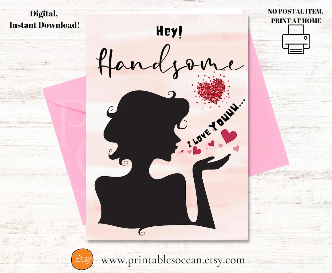 Printable Valentine's Day Card for Him Husband Boyfriend Fiancé Partner ...