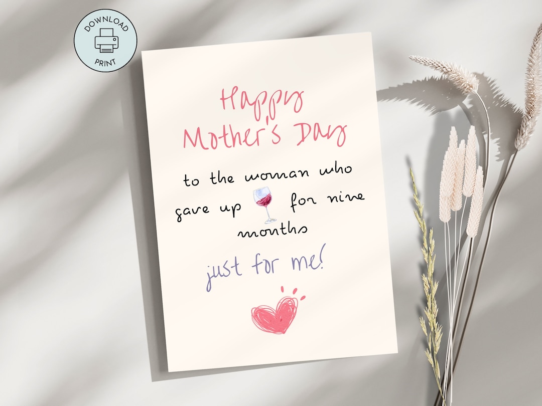 Funny Mother's Day Card Printable Instant Download Humorous Fun Card ...