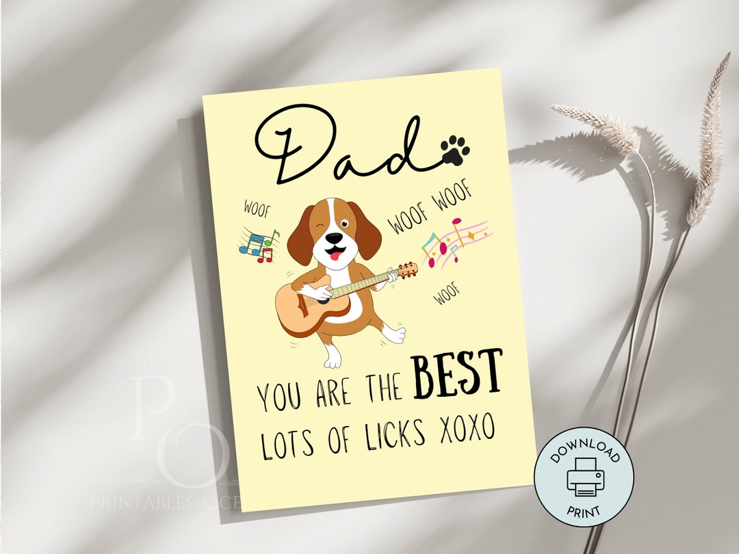 Father's Day Card From the Dog Funny Printable Best Dog Dad, Dog Dad ...