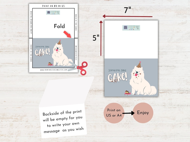 Funny Dog Birthday Card Printable Instant Download Last Minute 5x7 ...