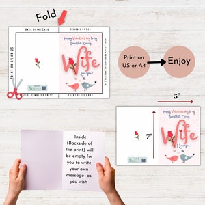 Valentines Day Card for Wife Printable, Valentine's Day Card for Wife ...