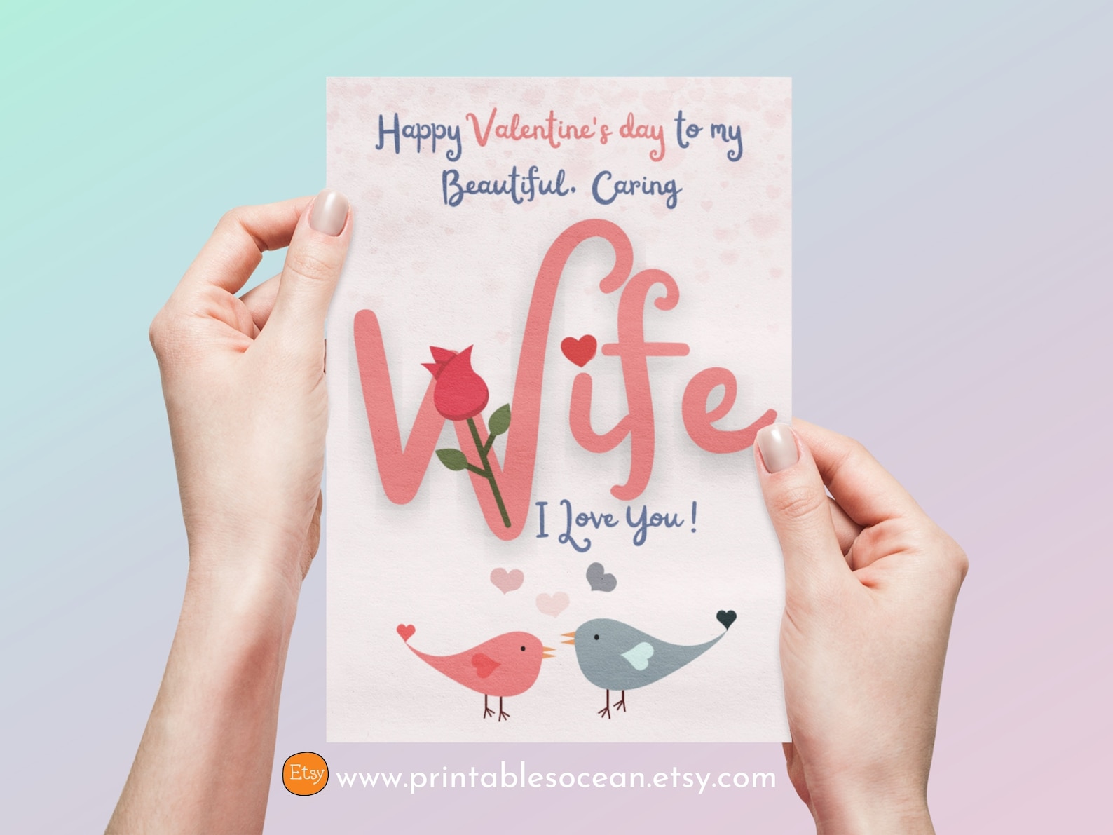 Valentines Day Card for Wife Printable, Valentine's Day Card for Wife ...