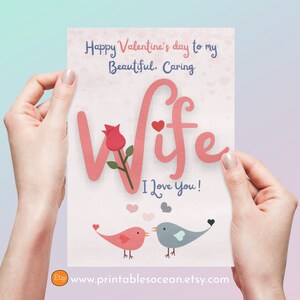 Valentines Day Card for Wife Printable, Valentine's Day Card for Wife ...