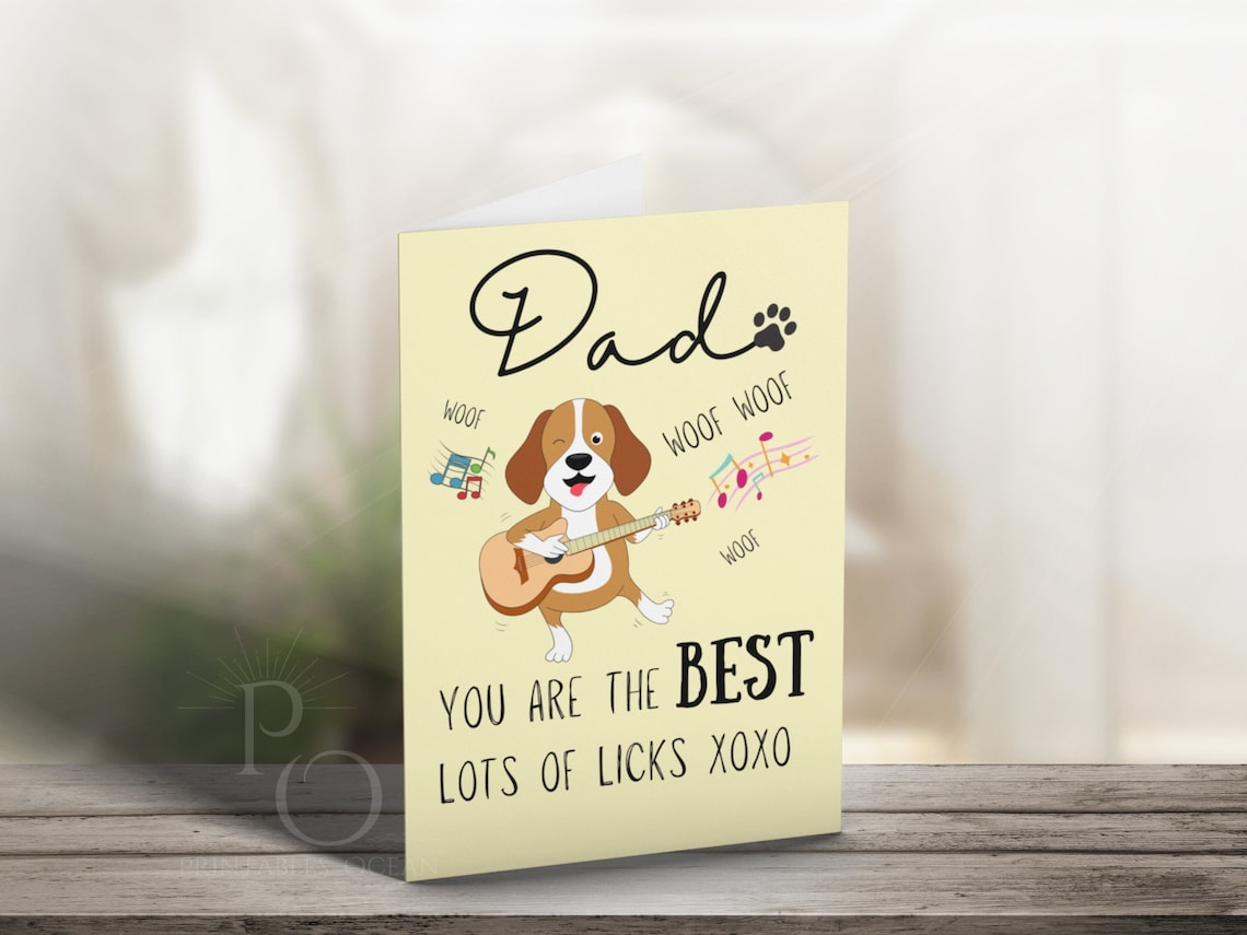 Father's Day Card From the Dog Funny Printable Best Dog Dad, Dog Dad ...