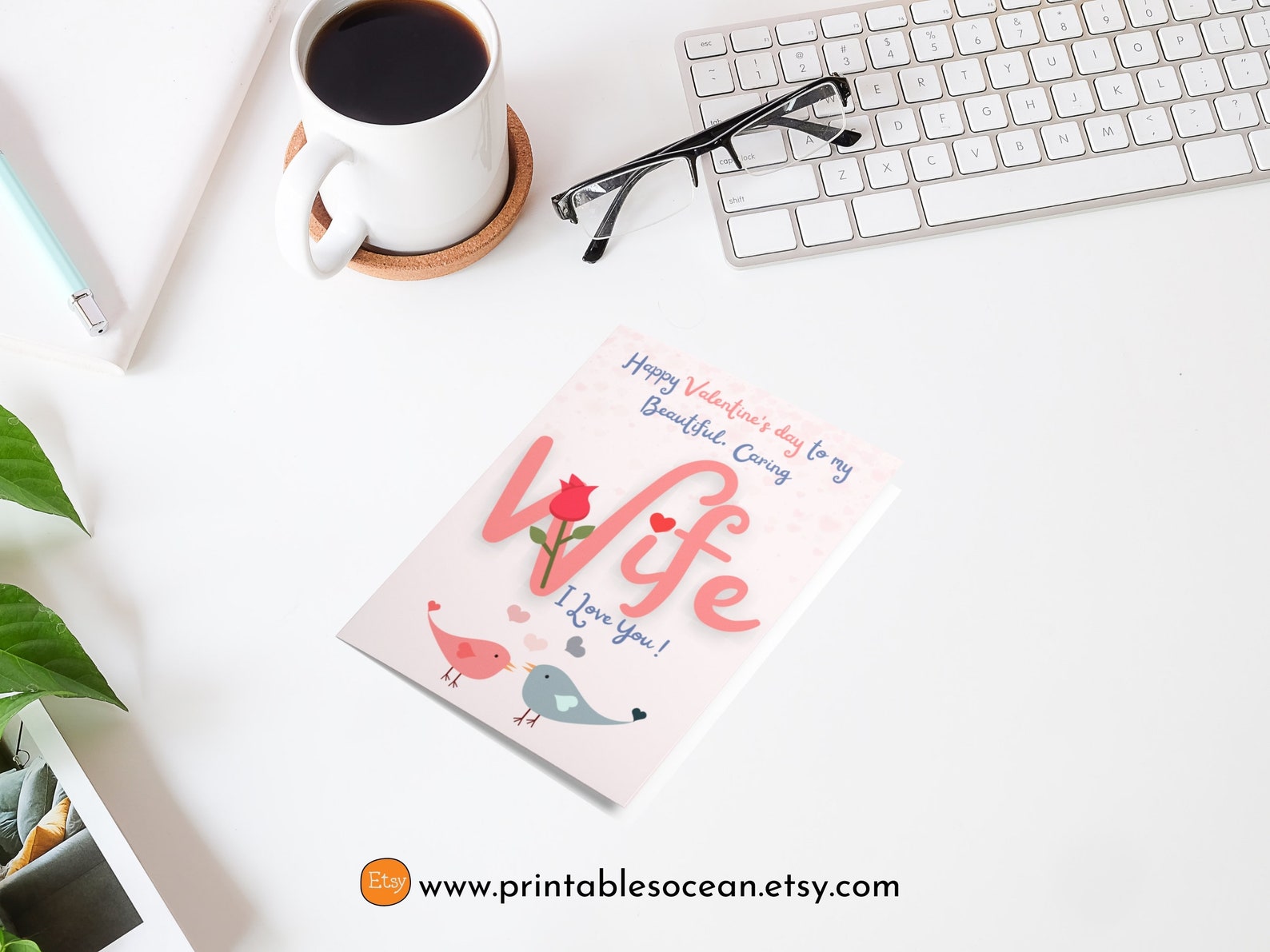 Valentines Day Card for Wife Printable, Valentine's Day Card for Wife ...