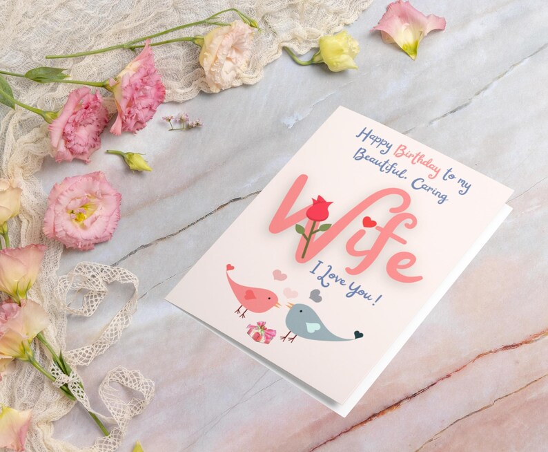 Happy Birthday Card for Wife Printable Wife Birthday Card - Etsy UK